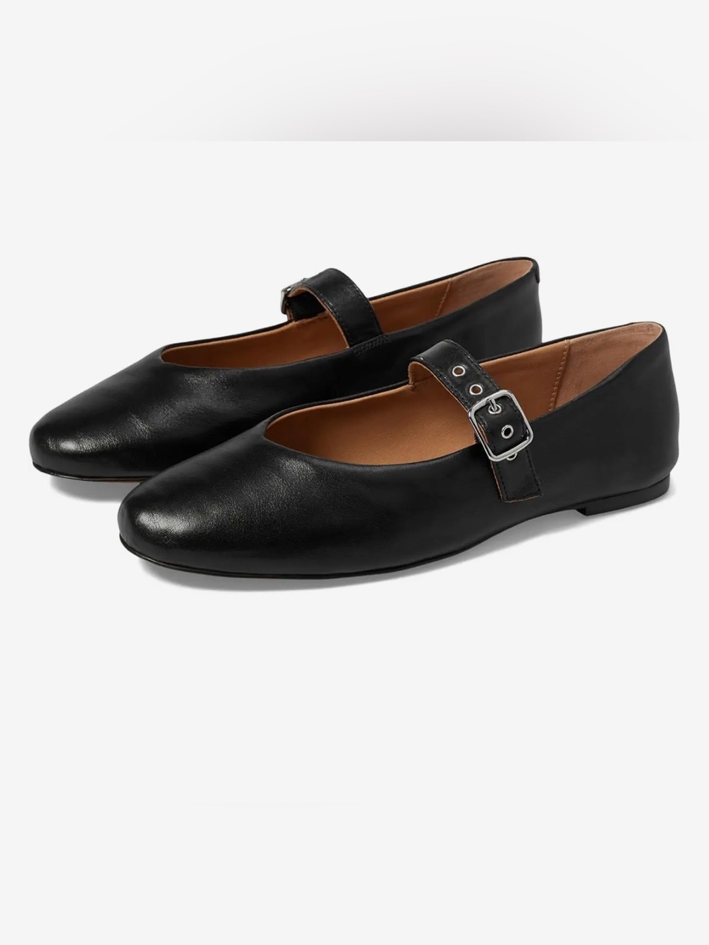 Madewell The Remy Mary Jane Flat with adjustable buckle straps in black leather - Picture 2 of 12